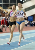 Olesya Krasnomovets. Russian Indoor Champion 2011 at 400m. With Kseniya Zadorina