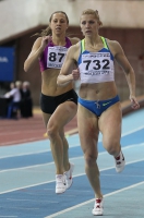 Kseniya Zadorina. Silver medallist at Russian indoor Championships 2011 at 400m. With Olesya Krasnomovets