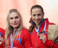 Kseniya Zadorina. European indoor Champion 2011 in 4x400m. With Yelena Migunova 
