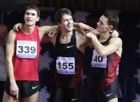 Russian Indoor Championships 2012. Winner's at 60mh. Konstantin Shabanov and Yevgeniy Borisov, Aydar Gilyazov