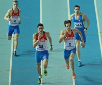 Russian Indoor Championships 2012. Final at 400m. Pavel Trenikhin, Valentin Kruglyakov, Maksim Aleksandrenko and Sergey Petukhov