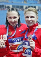 Marina Karnauschenko. Bronze at World Indoor Championships 2012, Istanbul in 4x400m. With Aleksandra Fedoriva