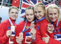 Marina Karnauschenko. Bronze at World Indoor Championships 2012, Istanbul in 4x400m. With Aleksandra Fedoriva, Kseniya Ustalova and Yuliya Guschina 
