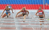 Russian Championships 2012. 100mh Final. Yekaterina Galitskaya, Tatyana Dektaryeva, Anastasiya Solovyeva