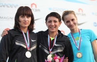 Russian Championships 2012. Triple Jump Medallist. Tatyana Lebedeva, Viktoriya Valyukevich and Veronika Mosina