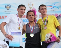 Russian Championships 2012. Maksim Dyldin, 400m Russian Champion, Pavel Trenikhin, Silver and Vladimir Krasnov, Bronze Medallist
