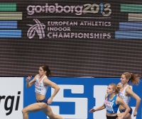 European Indoor Championships 2013. Göteborg, SWE. 2 March. 400m. Semifinals. Zuzana Hejnová, CZE, Marie Gayot, FRA, Denisa Rosolová, CZE
