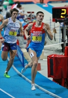 European Indoor Championships 2013. Göteborg, SWE. 3 March. Heptathlon. 1000 m. Ilya Shkurenyev and Adam Helcelet, CZE
