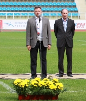 Znamensky Memorial 2013. Minister of sports of the Moscow region Oleg Zholobov and President of VFLA Valentin Balakhnichev