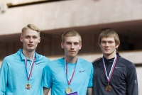 Russian Indoor Championships 2014, Moscow, RUS. 2 Day. High Jump U23 Champion Daniil Tsyplakov, Silver Dmitriy Semyenov, Bronza Vadim Vrublyevskiy 