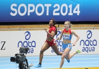 World Indoor Championships 2014, Sopot. 1 Day. 400 Metres - women. Semi-final. Francena McCorory, USA, Kseniya Ryzhova, RUS