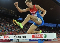 European Athletics Championships 2014 /Zurich, SUI. Day 3. 3000m Steeplechase Men Final. Nikolay Chavkin, RUS