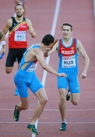 European Athletics Championships 2014 /Zurich, SUI. Day 5. 4 x 400m Relay Qualifying Round. Pavel Ivashko and Pavel Trenikhin