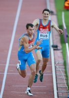 European Athletics Championships 2014 /Zurich, SUI. Day 5. 4 x 400m Relay Qualifying Round. Pavel Trenikhin and Vladimir Krasnov