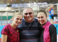 Kseniya Ryzhova. Russian Indoor Champion 2015. With coah Valentin Maslakov and Mariya Panteleyeva