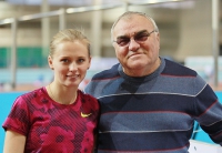Kseniya Ryzhova. Russian Indoor Champion 2015. With coach Valerentin Maslakov
