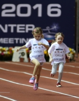 Russian Winter 2016. IAAF children of champions. Sasha Matveyeva (Lebedeva), Nika Chernovol (Chicherova)