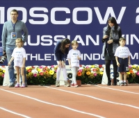 Russian Winter 2016. IAAF children of champions.Serezha Shustov, Sasha Matveyeva (Lebedeva), Nika Chernovol (Chicherova)