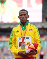 IAAF World Championships 2015, Beijing. Day 1. Awards ceremony. Marathon World Silver Yemane TSEGAY, ETH