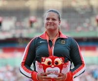 IAAF World Championships 2015, Beijing. Day 2. Medal Ceremony. Shot Put World Champion CHRISTINA SCHWANITZ, GER