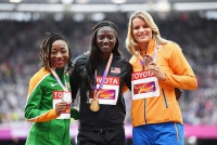 IAAF WORLD CHAMPIONSHIPS LONDON 2017, LONDON. 100m World Champion 2017 is Tori BOWIE, USA. Silver is Marie-Josee TA LOU, CIV/ Bronz is Dafne SCHIPPERS, NED