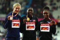IAAF WORLD CHAMPIONSHIPS LONDON 2017. Long Jump. World Champion is BRITTNEY REESE, USA. Siver - Darya Klishina. Bronze - TIANNA BARTOLETTA, USA