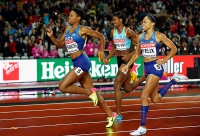 IAAF WORLD CHAMPIONSHIPS LONDON 2017. 400 m World Champion is Phyllis FRANCIS, USA. Silver 	Salwa Eid NASER, BRN. Bronze  Allyson FELIX, USA