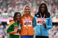 IAAF WORLD CHAMPIONSHIPS LONDON 2017. 200m World Champion Dafne SCHIPPERS, NED. Silver Marie-Josée TA LOU CIV. Bronze is Shaunae MILLER-UIBO, BAH