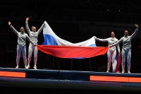 2016 Fencing at the 2016 Summer Olympics. Bronze medallists Violetta Kolobova, Tatyana Logunova, Lyubov Shutova, Olga Kochneva