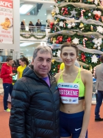 Mariya Lasitskene. Christmas starts 2017, Minsk, BLR. With coach Gennadiy Gabrilyan
