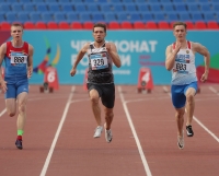 Russian Championships 2021, Cheboksary. Day 1. 100 Metres. Ruslan Perestyuk, Vladislav Doronin