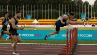 Russian Championships 2021, Cheboksary. Day 2. 110 Metres Hurdles Russian Champion Sergey Shubenkov. Silver - Konstantin Shabanov/ Bronza - Filipp Shabanov