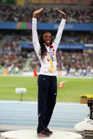 Фото с Чемпионата Мира 2011 (Тэгу, Корея). Победительница в беге на 400м с/б Лашинда Демус (США)