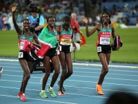 Фото с Чемпионата Мира 2011 (Тэгу, Корея). Чемпионки Мира в беге на 10000м все из Кении. Золото у Вивиан Джеркемой Черует, серебро у Сэлли Кипего, бронза у Линет Чепквемой Масаи