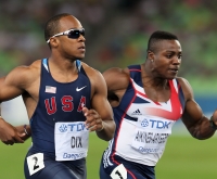 *Фото с Чемпионата Мира 2011 (Тэгу, Корея). Забеги на 100м. Волтер Дикс (США) и Гэрри Айкинес-Ариети (Великобритания) 
